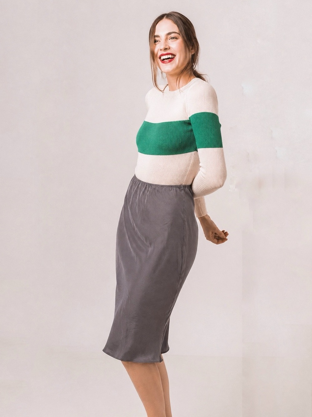 The Frock NYC Slip Skirt – Gray – XS